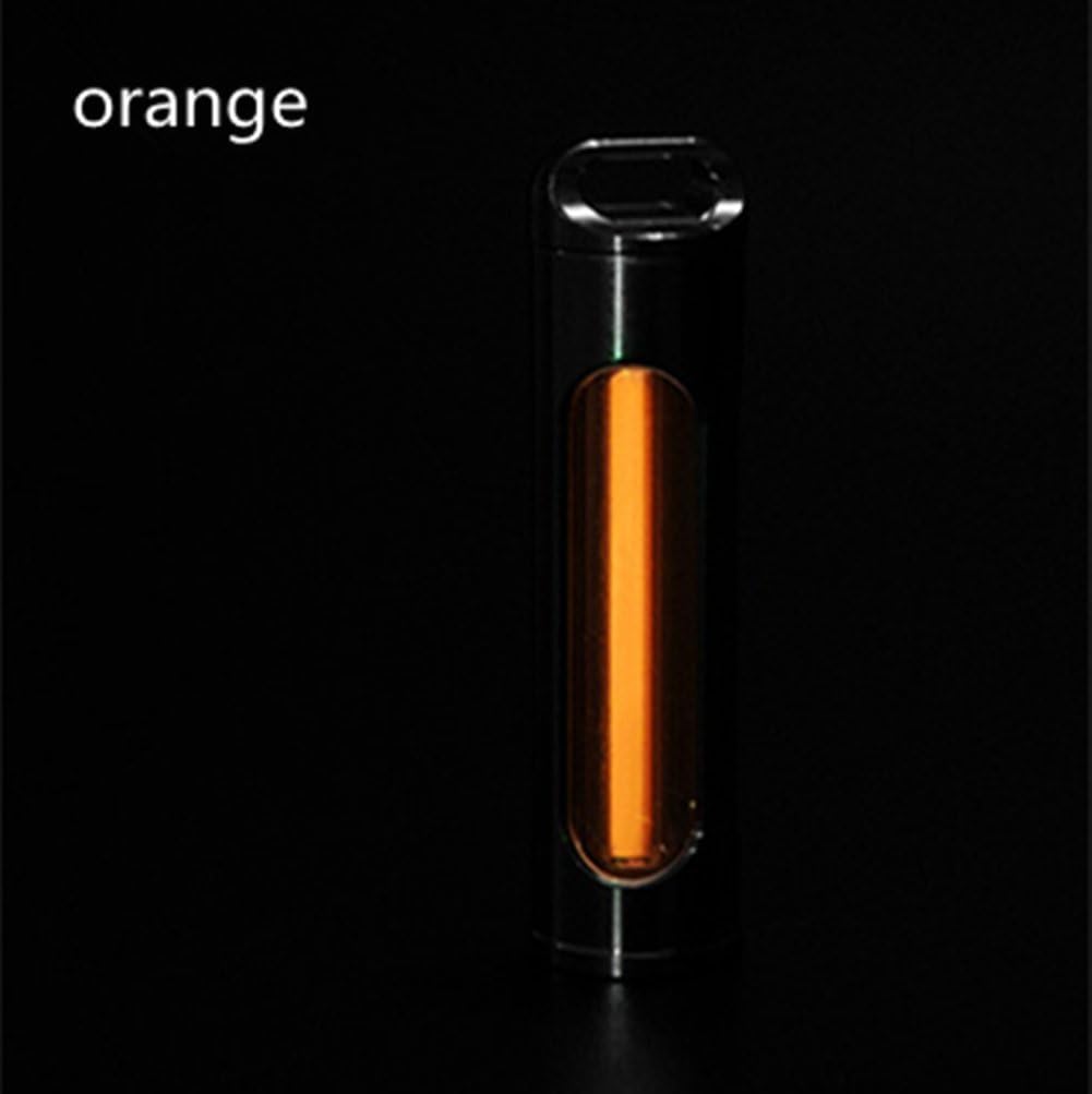 Key Chain Tube Lamp Self Luminous 25 Years Fluorescent Vial Key Ring Hurricane Emergency Survival Lights for Outdoor (Orange)