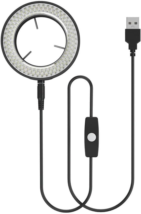 Adjustable Brightness Microscope Ring Light with 144 LED Beads Delivers Consistent Shadow Lighting via USB Power Supply