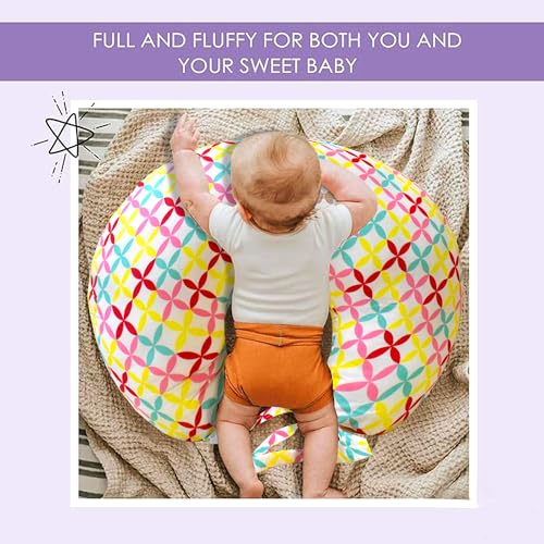 Image of VParents Multipurpose Baby Feeding Nursing Cum Maternity Pillow for New Born Cotton, Recommended for Maternity, Nursing, Medical Mite (Flower) 110496
