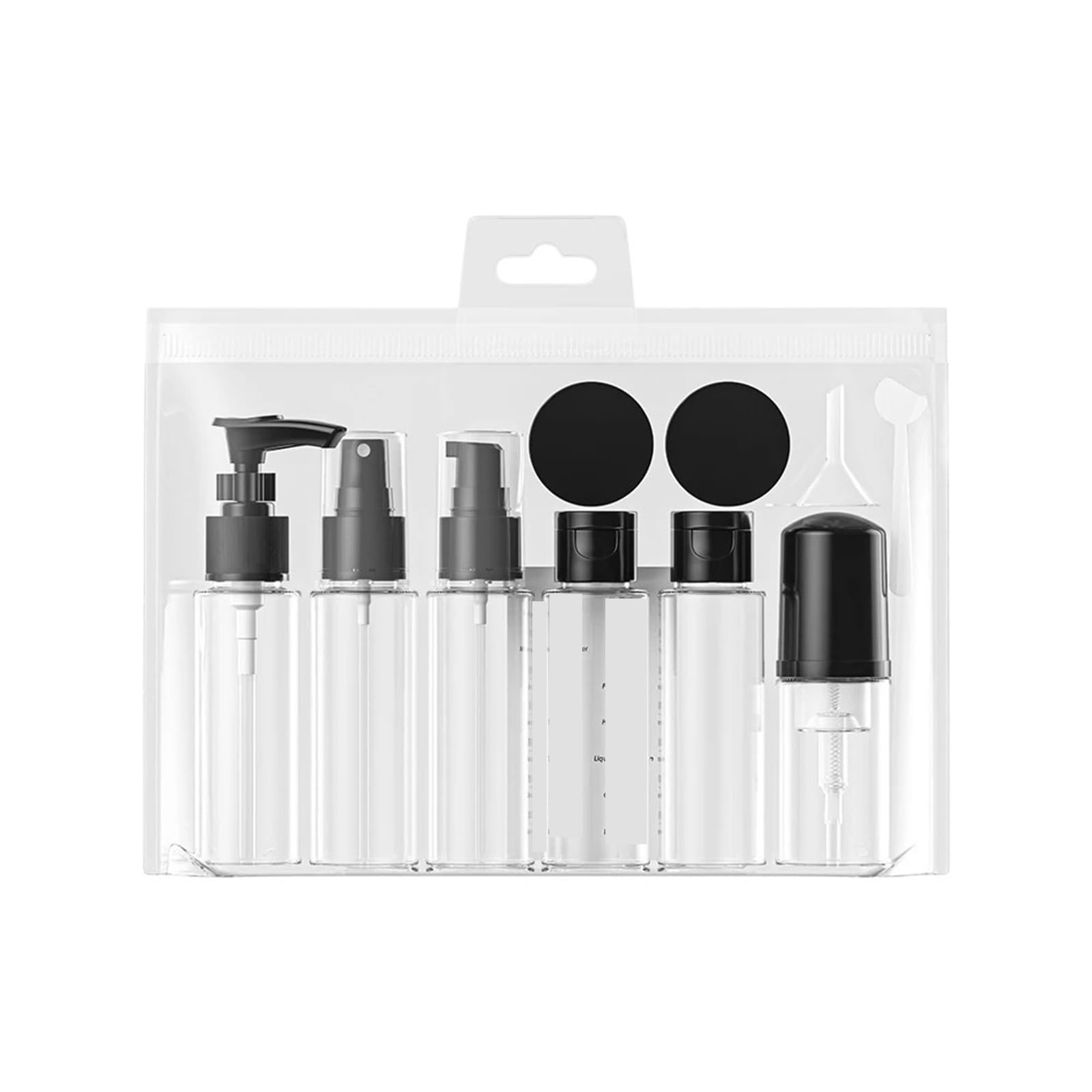 XIEHYA 11pcs/Set Travel Botttle Set 60ml Refillable Bottle Soft Plastic Lotion Shampoo Container Squeeze Tube Empty For Toiletries(Black)