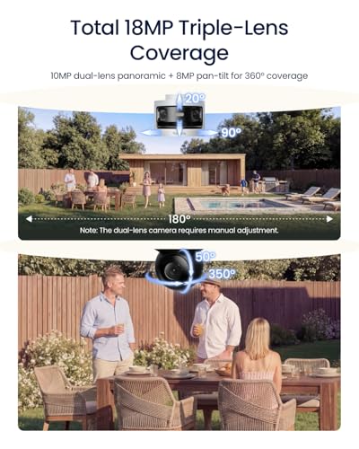 Image of REOLINK OMVI 3i WiFi, Triple-Lens Outdoor Security Camera, 10MP 180 Panoramic + 8MP 4K Pan-Tilt, SyncTrack & Auto Tracking, Dual-Band WiFi 6, Smart Detection, Local AI Video Search, No Monthly Fees