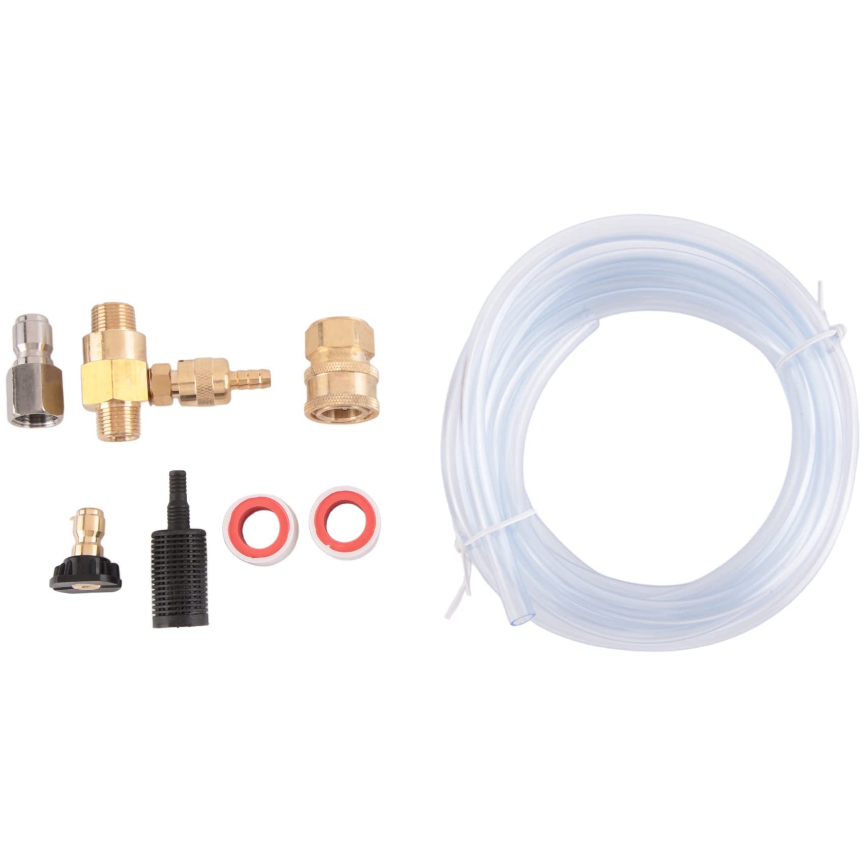 Ctwezoikmt 1 Set Adjustable Injector Injector for Pressure Washer 3/8Inch Soap Injector with Siphon Hose & Soap Nozzle