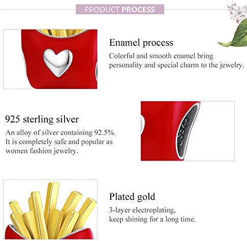 PLESIU Sweets Candy Charm Bead for Bracelets Original 925 Sterling Silver Birthday Mother's Day Christmas Charms for Pandora's Bracelets Or Necklace Family Mom Wife Sister Gift for Her (Chips Charm) - Image 4