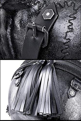 Usamyna Hanxiucao 3D Stereo Skull Backpack Pu Backpack Waterproof Silicone Embossed Ghost Head Knapsack, Black, Medium #TOP7