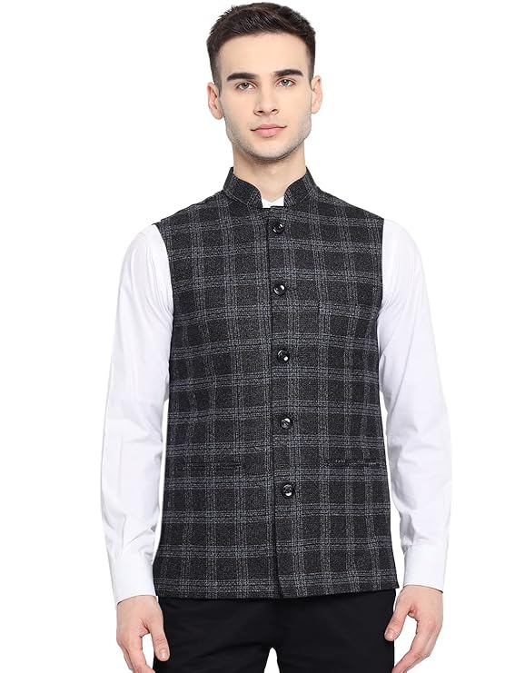 DEIFIC Men's Export-Quality Indian Traditional Nehru Jacket/Waistcoat