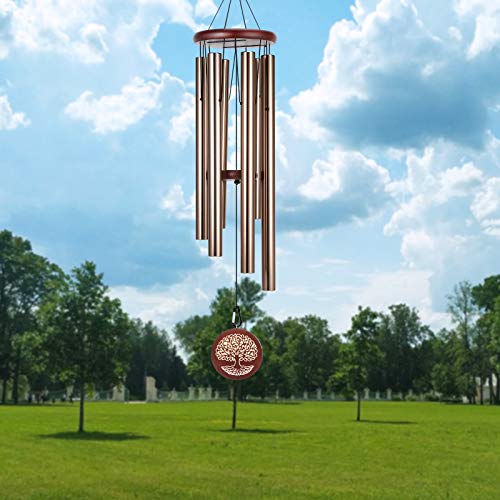 Noble House Wind Chimes Outdoor Deep Tone,40" Tuned Wind Chimes,Large Wind Chimes with The Engraved Tree of Life, for Outdoor Garden,Yard,Patio and Home Decor