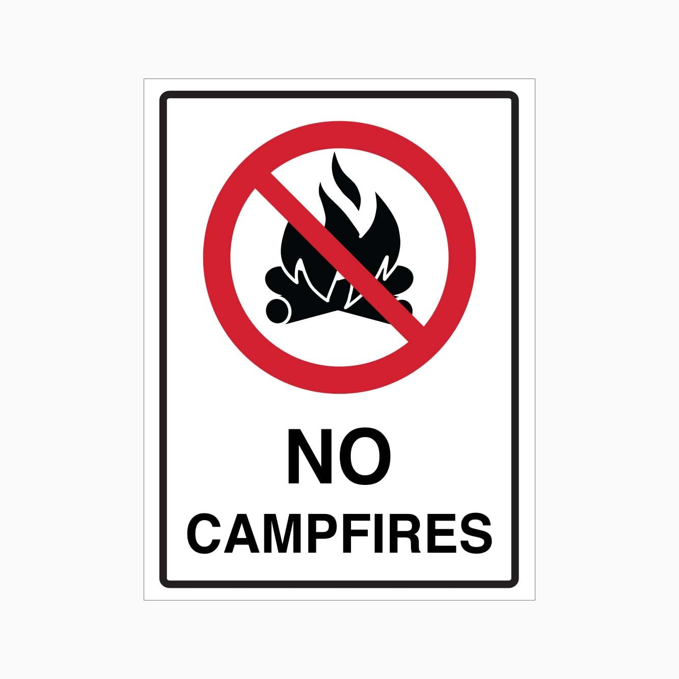 NO CAMPFIRES Sign, 12x8 Metal Tin Sign, Campfires are not allowed.