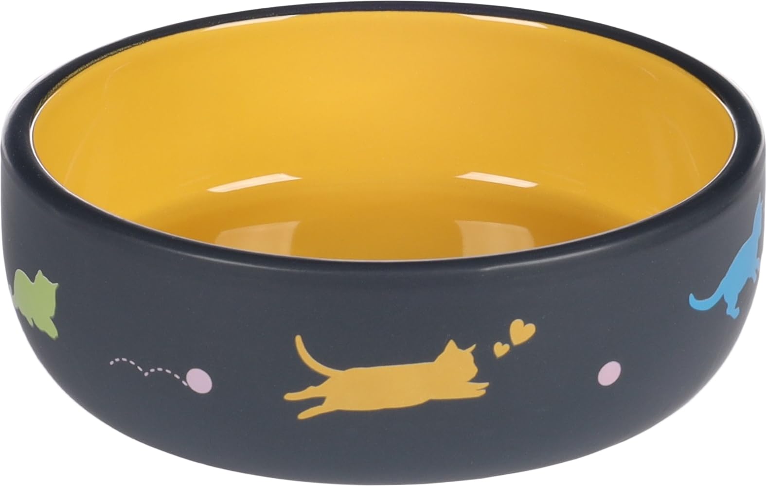 Flamingo FEEDING AND DRINKING BOWL CAT RANI CERAMIC YELLOW ROUND 380ML 13,5x4,5CM