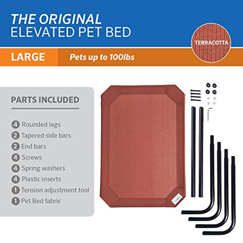 Image of Coolaroo Original Elevated Dog Bed - Breathable Off-The-Ground Pet Bed with Cooling Fabric, Joint Relief & Moisture-Resistant Fabric, 100% Recyclable, Easy Clean, Terracotta, Large