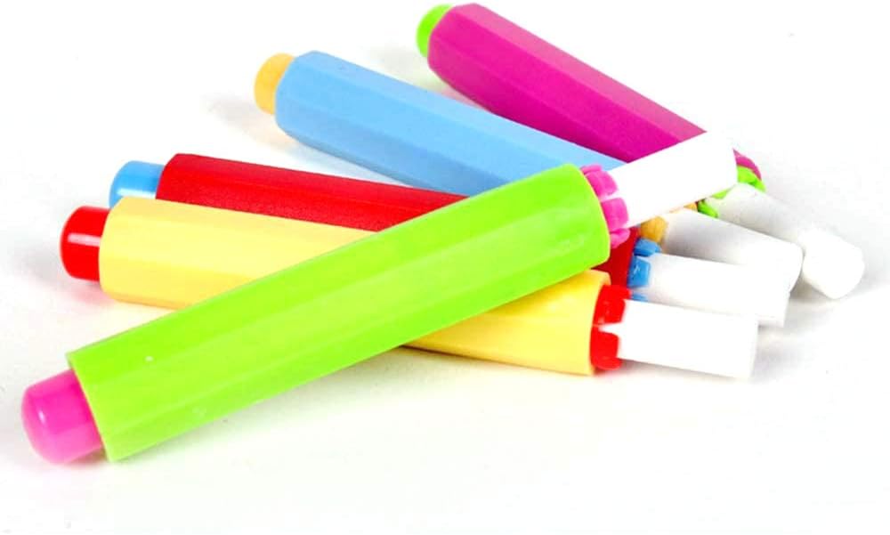 5 Pack Colourful Chalk Holder with Storage Hard Case