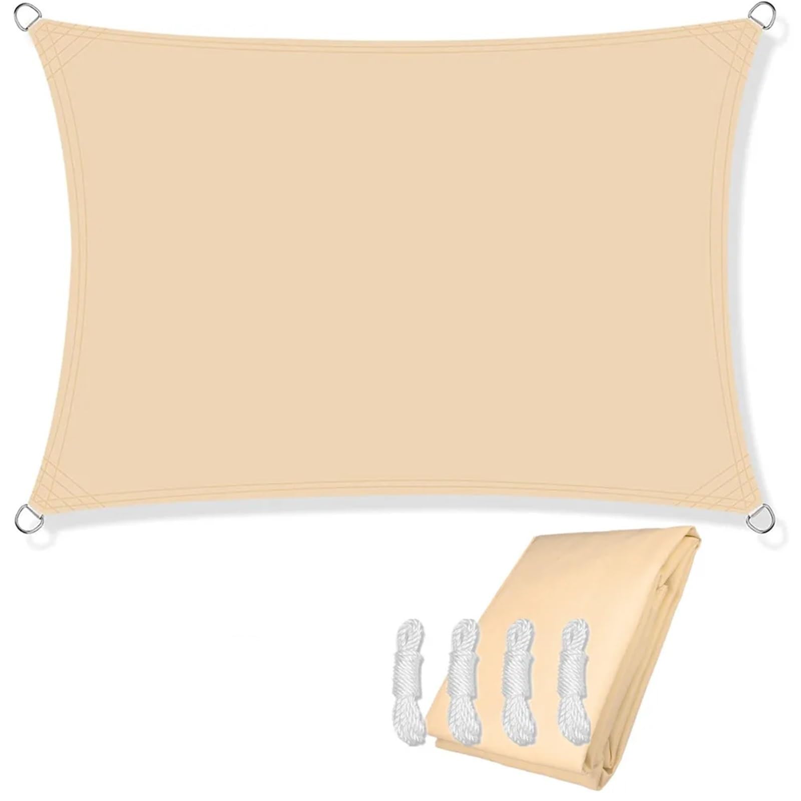Waterproof Tarp, Multicolor Multiple Sizes Rectangular Sun Sail Shelter Canopy Patio(Beige,3x5m)