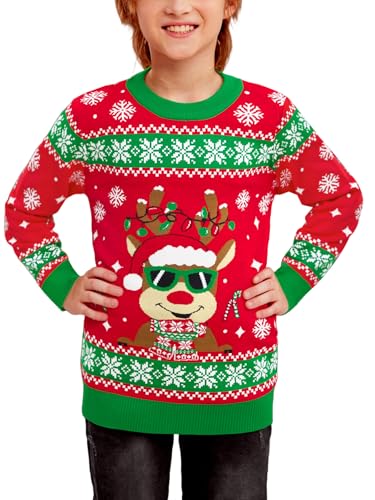 Image of BesserBay Unisex Kids Ugly Christmas Sweater Funny Tacky Knit Winter Pullover 4-14 Years