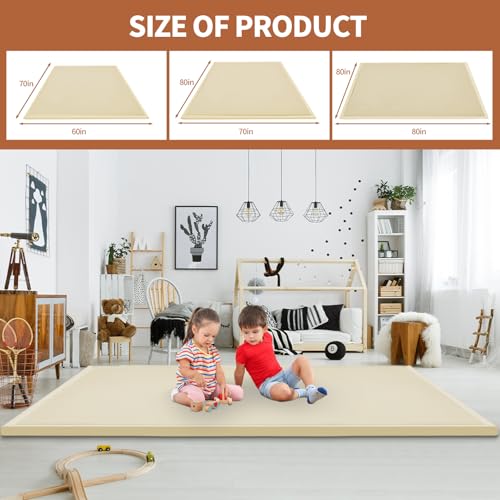 Image of DoCred Baby Play Mat for Floor - 1.4 inch Thick Memory Foam Rug, 70 inchx59 inch
