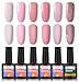 Produktbild ROSALIND Nagellack Gel Gellack UV Rosafarbene Serie Semi-permanent Soak Off Varnish Pastell Lack 6 Farben