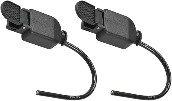 2-Pack TIG Welding Torch Trigger Switch Button with Micro-Switch for Plasma Cutting Torch, AC 250V / 5A, Black Plastic, 185mm Length
