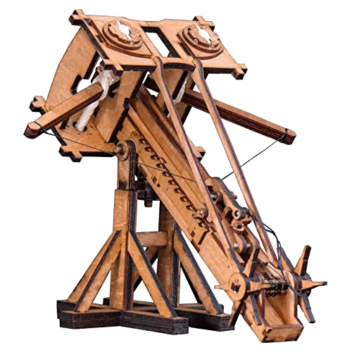 YAQUMW MINI Roman Ballista Ancient Missile Launcher Europe Medieval Siege Catapult Wooden Chariot DIY 3D Puzzles Model Kits for Adults STEM Projects for Boys/Girls Tabletop Toys Birthday Gift
