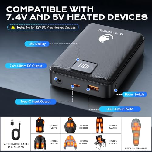 Batería para chaleco térmico SNOW LEOPARD 7.4V 16000mAh miniatura 6