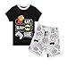 shumintaojin Kids Boys pajamas suits fashion casual eat sleep game long-sleeved short-sleeved pajamas (Short, 8-9 years)