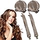 KEYRI 2 Stück Locken Ohne Hitze Silk Heatless Curls Band Lockenwickler über Nacht Seidenhaube zum Schlafen Lockenband Frisurenset Hair Curler DIY Haare Styling für Kurzes und Langes Haar (Champagne)