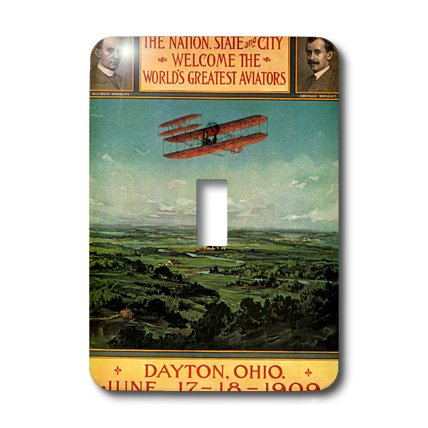 Interrupteur Wright Bros 1909 3dRose pour remplacer plaque usée - 3