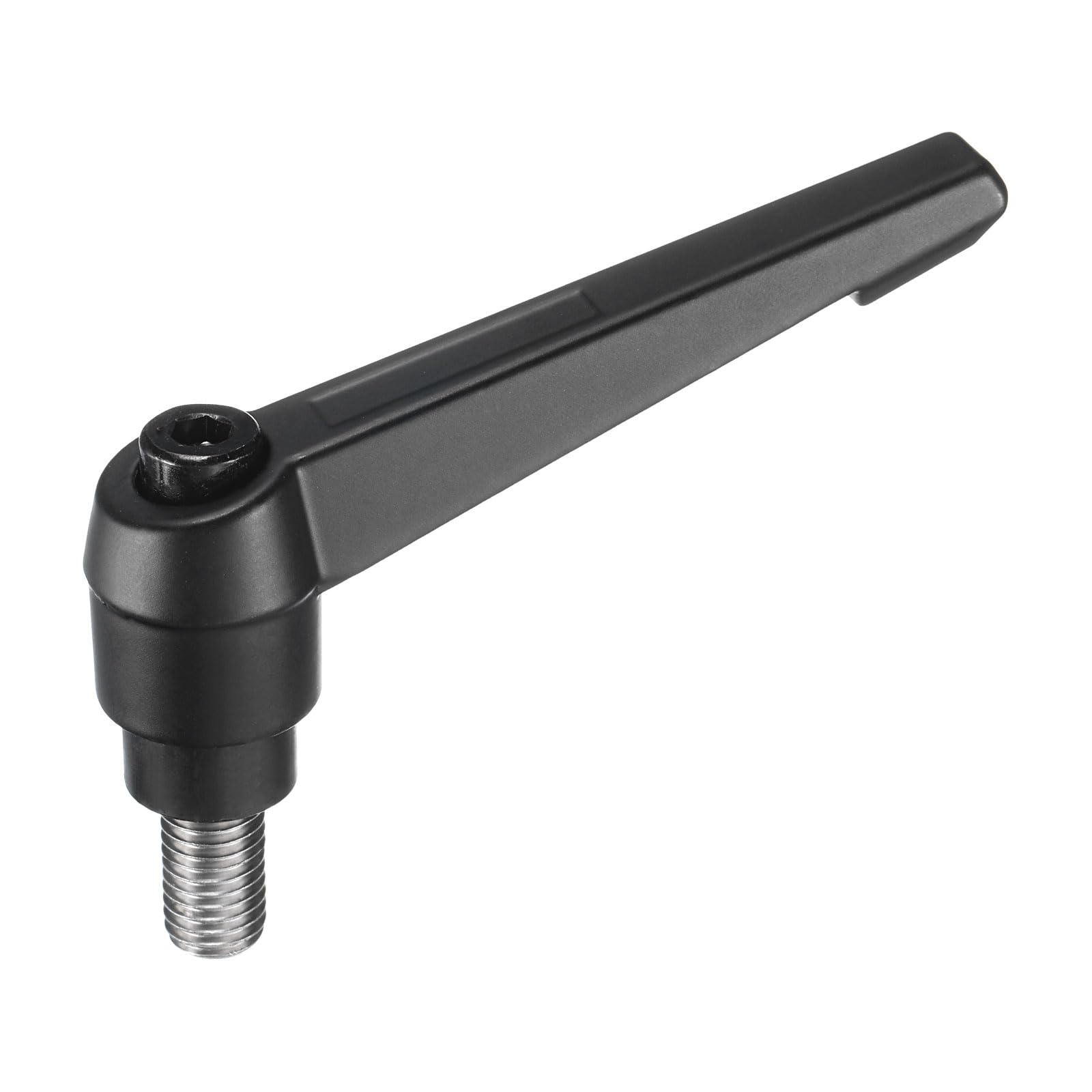 uxcell Adjustable Clamping Lever Handle M12 x 20mm Metric 304 Stainless Steel Male Threaded Stud Hand Knobs Push Button Ratchet Rotating Screw Handles Bolts with Locking Lever Black