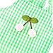 Ranphy Dog Dress for Small Dog Girls Plaid Pet Pleated Skirts with Cherry Decorate Puppy Spring Summer Outfits Chihuahua Yorkie Cats Apparel, Green, S