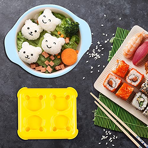Rice Ball Molds Sushi Rice Decorating Mold With 1 Pcs Rice Ball Maker Shake 1 Pcs Mini Bear Rice Ball Mold 6 Pcs Vegetable Cutters Shapes Set 10 Animal Food Picks 4 Blue And White Porcelain Chopsticks #TOP6