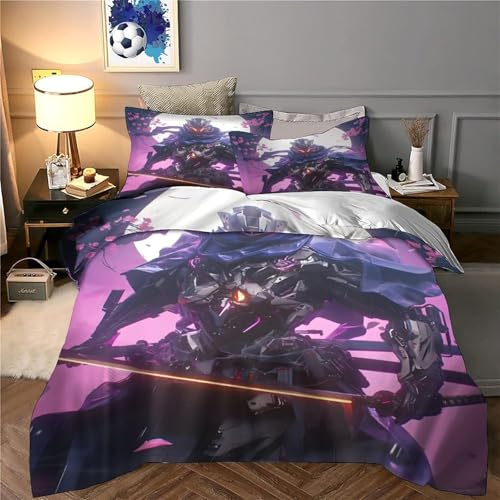 Housse de couette fermeture éclair ensemble de literie manga guerrier 3d
