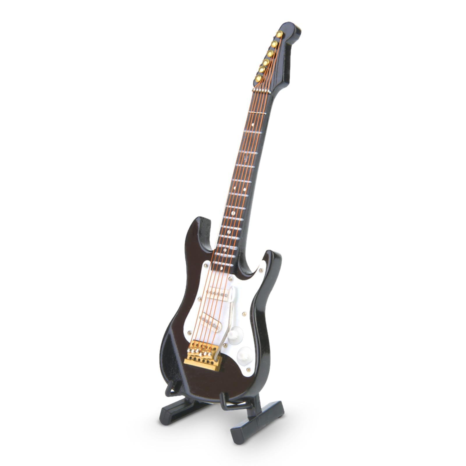 Mini modello di chitarra, chitarra elettrica in miniatura in legno con supporto ornamento per strumento musicale replica chitarra da tavolo per la casa