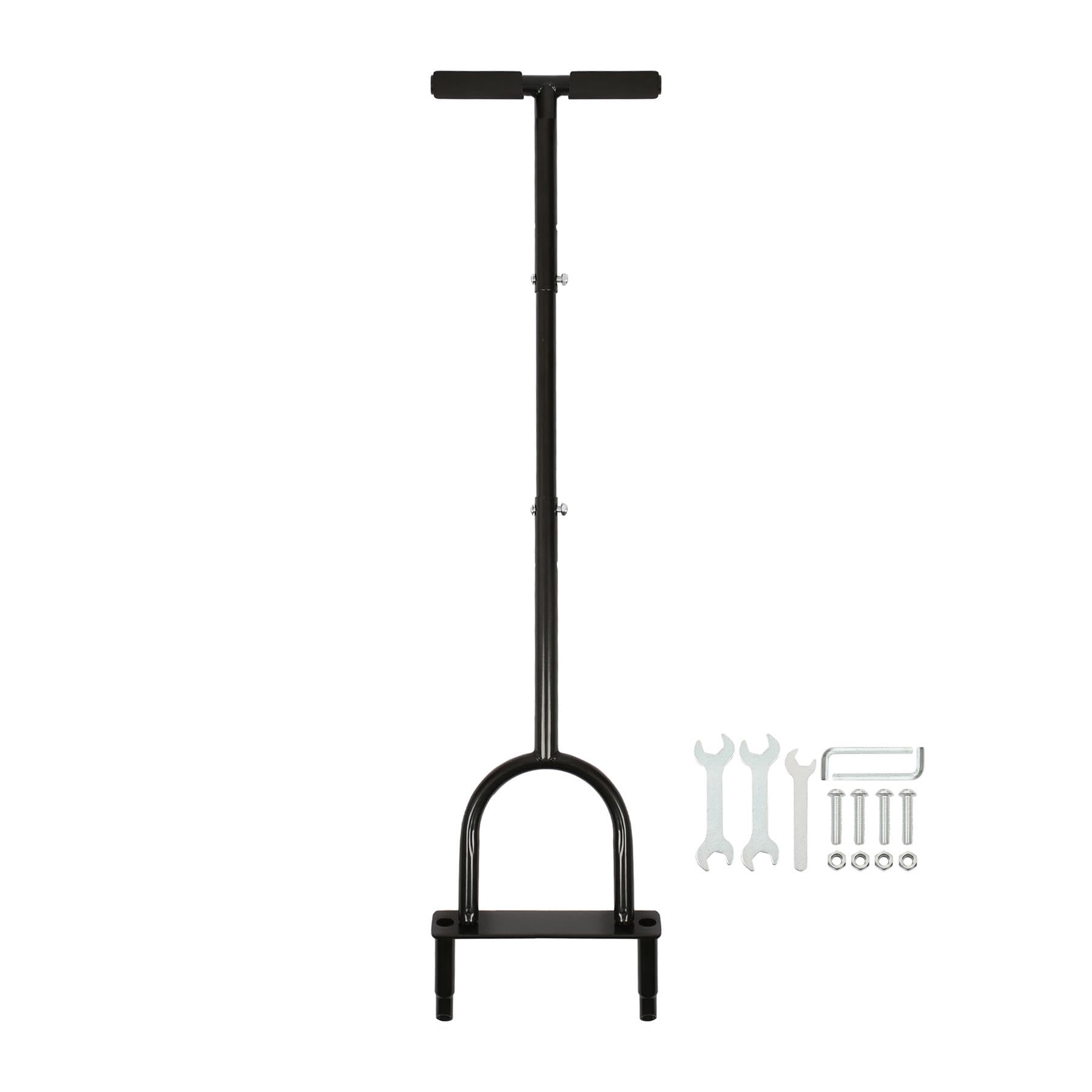 Harbour Housewares Black Hollow Tine Lawn Corer - Manual Lawn Aerator With Dual Hollow Spikes, T-Handle & Foot Bar - 24.5Cm X 102Cm Steel Garden Tool For Soil Aeration, Lawn Overseeding, Drainage