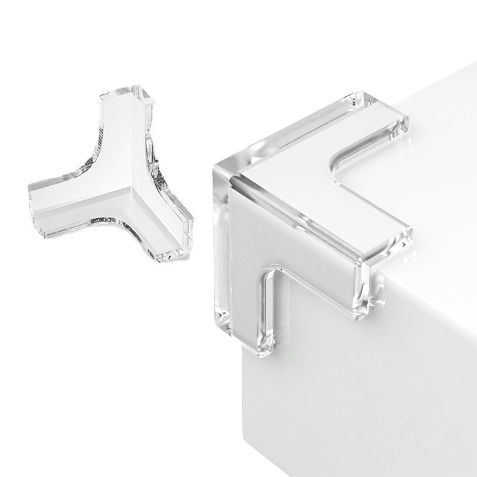 CHENGZI Anti-collision table corner transparent silicone protective cover corner protector (T-shape), Clear