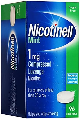 Nicotinell Nicotine Lozenge, Quit Smoking Aid, Sugar Free Mint Flavour, 1 mg, 96 Pieces