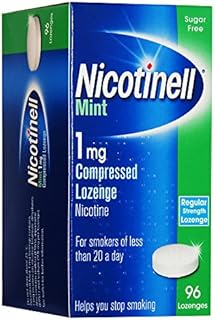 Nicotinell Nicotine Lozenge, Quit Smoking Aid, Sugar Free Mint Flavour, 1 mg, 96 Pieces