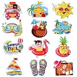OOTSR 12 Pieces Refrigerator Magnets, Summer Beach Theme Magnets for House Holiday, Decorative Fridg