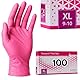 Einweghandschuhe 100 Stück | XL | Nitrilhandschuhe Pink | Puderfreie, latexfreie Einmalhandschuhe | Reißfest & feinfühlig | EN 455 & EN 374 | Gr. S, M, L, XL