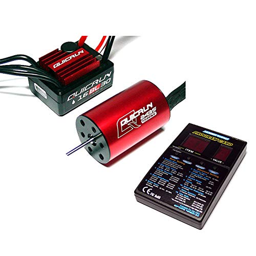 Xiangtat Hobby Wing Brushless Combo QuicRun 2435 SL G2 4500KV Motor + WP-16BL30 30A ESC + Program Card for 1/16 1/18 RC Car