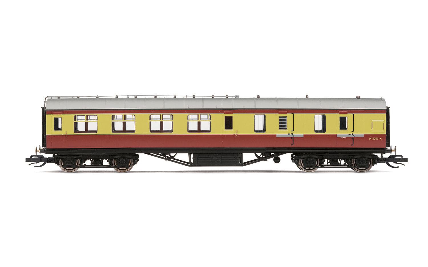 Hornby TT, TT4038, BR 57' Brake Third, M5769M-Era 4, Railway, Rolling Stock-Coaches, Red & Cream, One Size