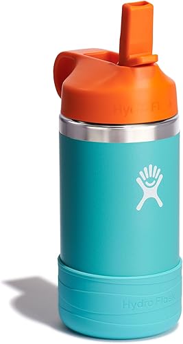 Miniatura 2 de Hydro Flask Botella de agua para niños para la escuela, acero inoxidable y aislada con tapa de pajita, 12 onzas en azul marino
