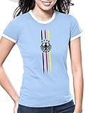 Luckja EM 2016 Trikot Deutschland Fanshirt Retro-Look M 04 Damen Rundhals T-Shirt