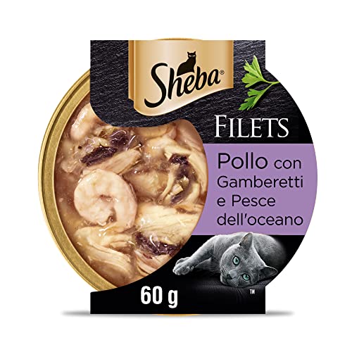 SHEBA Filets Pollo, Gamberetti e Pesce: 32 vaschette da 60g