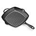 Navaris Poêle Grill en Fonte - Poêle à Griller Carrée 45x30,5x4,7cm Antiadhésif Préassaisonnée - Cuisson Homogène Gaz Induction Four Barbecue