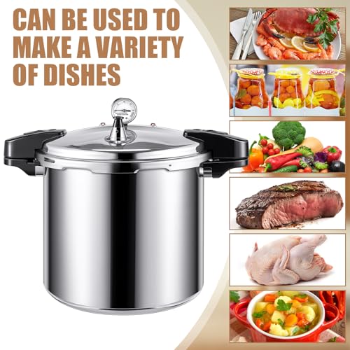 Image of 24qt Pressure Cooker for Canning Pressure Canner Supplies Kit, 6 Canning Supplies Stainless Steel Steam Rack Gauge, Silver