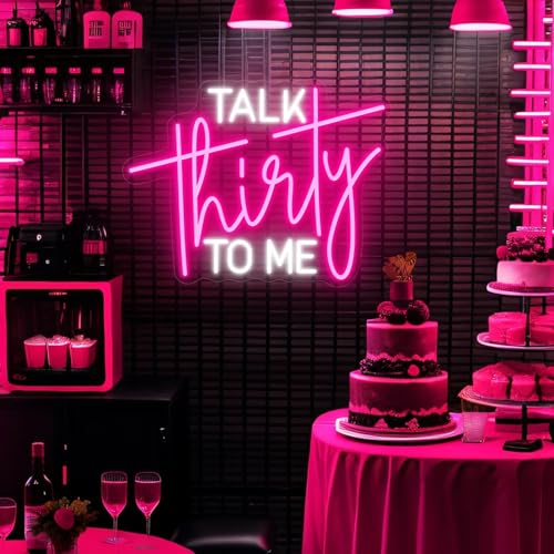 Talk Thirty To Me Neon Sign30th Birthday Decorations30th Birthday Decorations 30th Birthday Neon Signs Thirty Birthday Gifts For Him Her USB Neon Sign for Birthday Anniversary
