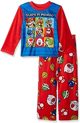 SUPER MARIO Boys' Nintendo 2-Piece Fleece Pajama Set