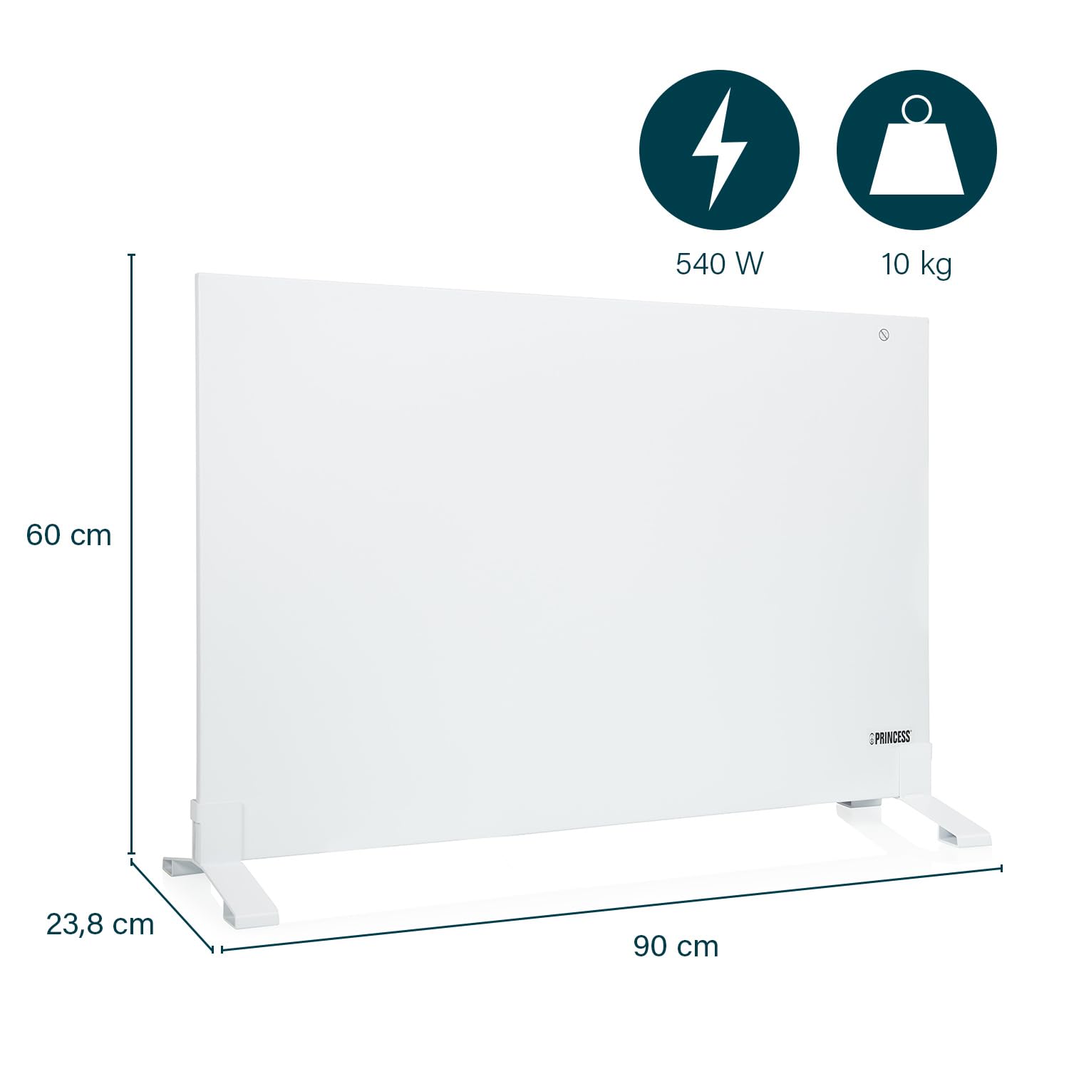 Riscaldatore A Infrarossi Princess - Pannello Parete 480W, Smart, Bianco