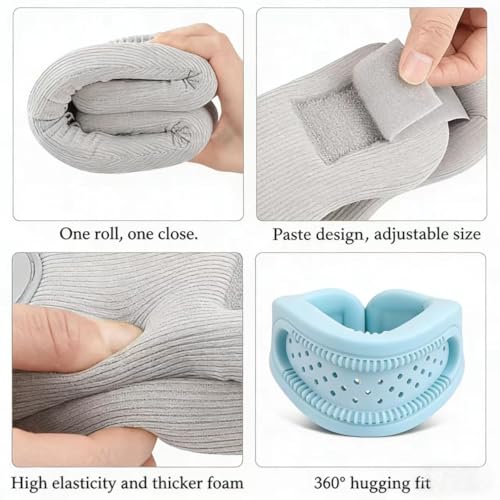 Image of Neck Brace Support Cervical Collar Silicone Posture Corrector for Men and Women Relieves Discomfort in The Neck and Shoulders Caused by Prolonged Work(Blue)