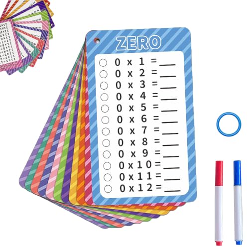 1x1 Lernkarten, 1x1 Lernen Spiel, Einmaleins, Spaßiges 1x1 Lernen, Mathematik Lernspiel für Zuhause Und Schule(13 Blätter)