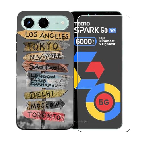 pGYDQQKJP[X Tecno Spark Go 5G + KXXN[یtB Aȃ\tgVRP[XیTPUJo[̃P[XJo[ p Tecno Spark Go 5G (6.74") - BST17