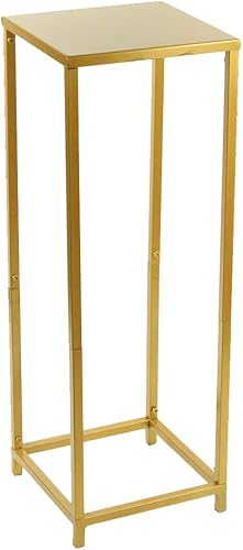 Miniatura 5 de Koyal Wholesale 1 pedestal de 29 pulgadas de alto, moderno soporte de pedestal dorado mate, soporte de metal para plantas de interior, soportes de