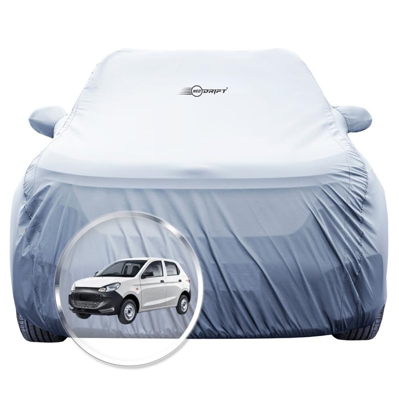 Image of NEODRIFT 'SilverTech' Car Cover for Maruti Suzuki Alto K10 (100% Water-Resistant, All Weather Protection, Tailored Fit, Precision-Fit & Breathable Fabric) (Colour: Silver) (Model: 2022-2026)